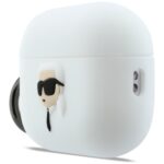 Karl Lagerfeld Silikónový Karl Head 3D white kryt AirPods Pro 3
