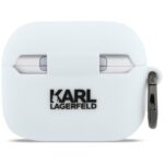 Karl Lagerfeld Silikónový Karl Head 3D white kryt AirPods Pro 3