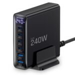 Tech-Protect Dc 240 W Gan 6 Port Desktop Charger Pd 240 W / Qc 3.0 Black