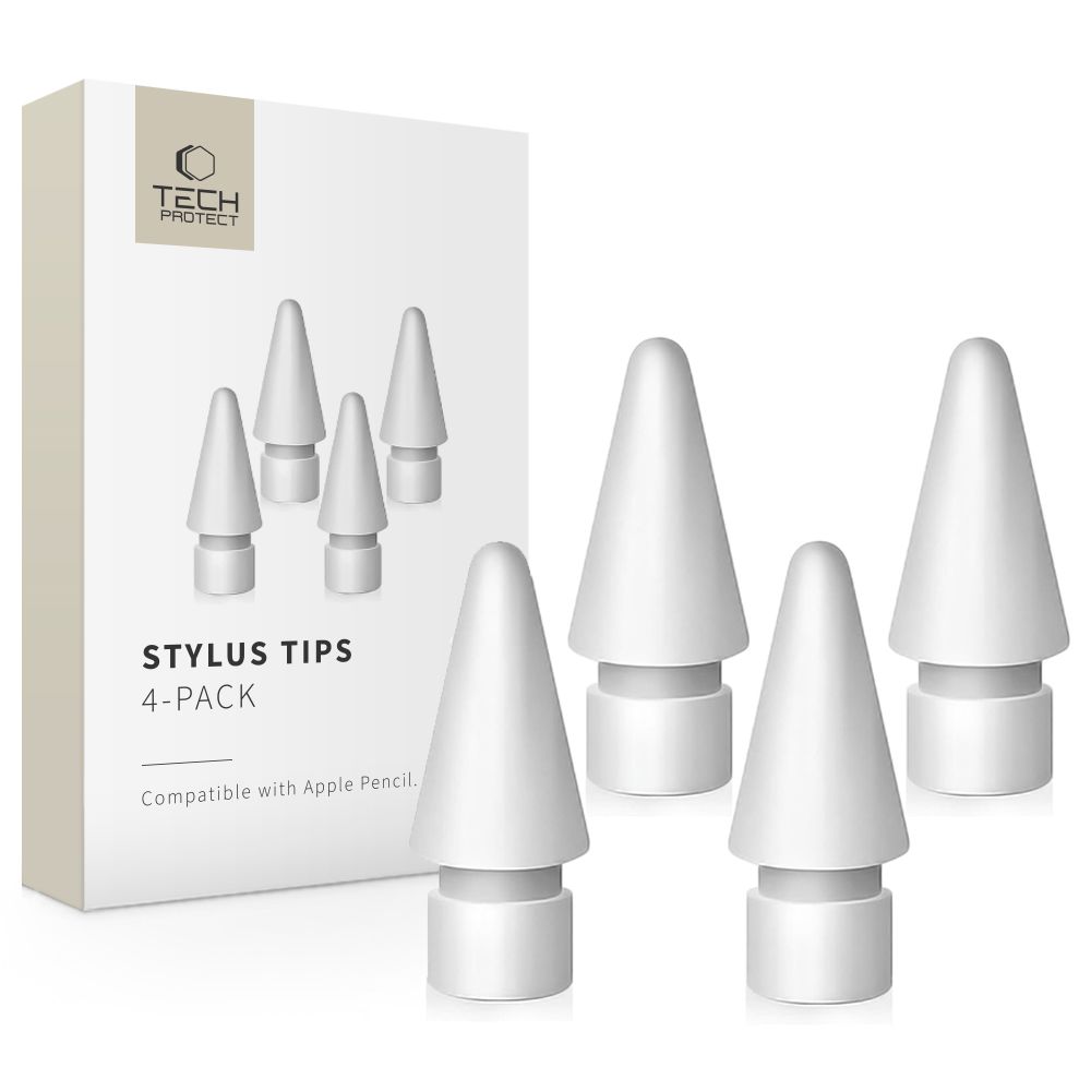 Tech-Protect Stylus Tips 4 Pack Apple Pencil White