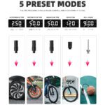 Rockbros 42720001001 Electric Bike Pump With Led Display + Usb C Usb A Cable Black