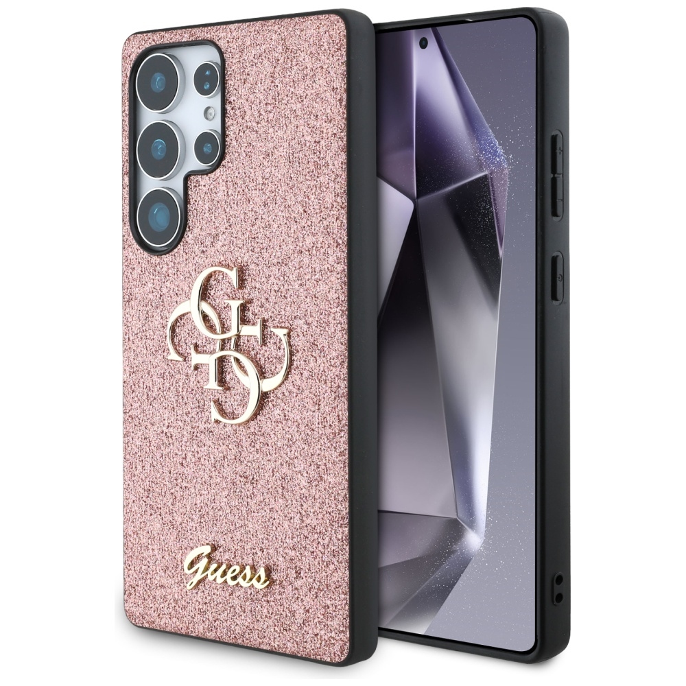 Guess Fixed Glitter Big 4G Metal Logo pink Kryt Samsung Galaxy S25 Ultra