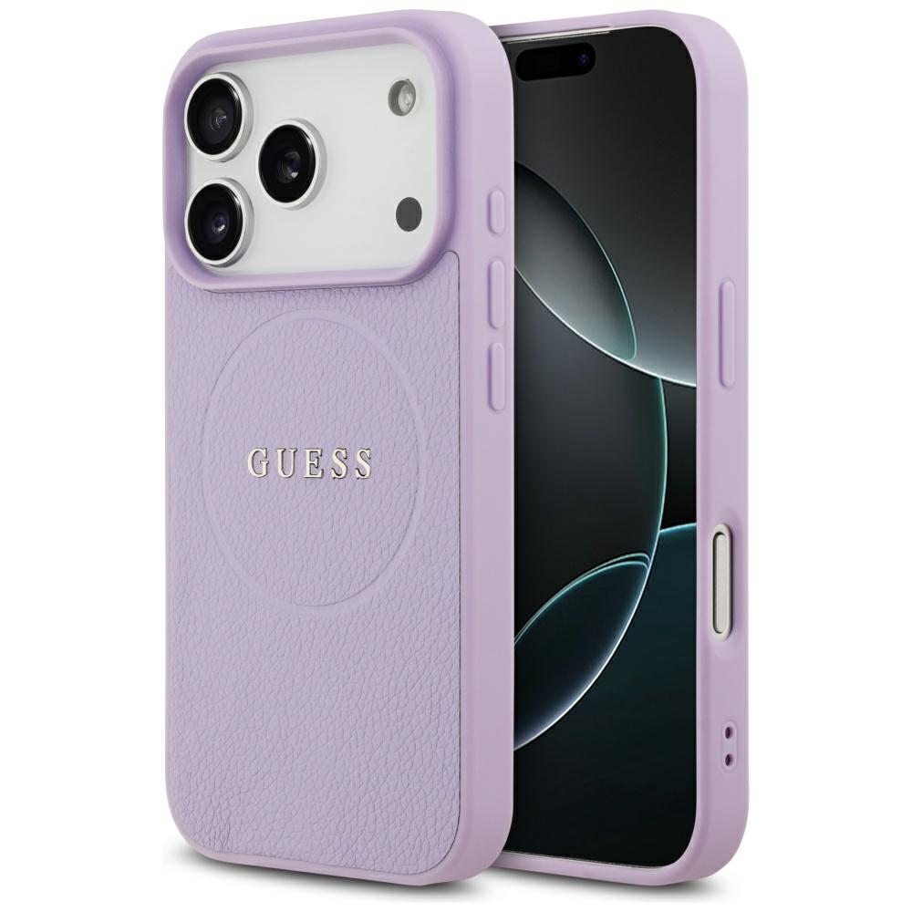 Guess Grained Ring MagSafe purple Kryt iPhone 17 Pro