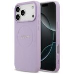 Guess Grained Ring MagSafe purple Kryt iPhone 17 Pro Max