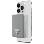 Power Bank Guess Grained Triangle 5000mAh 15W USB-C MagSafe Inductive beige