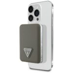 Power Bank Guess Grained Triangle 5000mAh 15W USB-C MagSafe Inductive brown