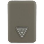 Power Bank Guess Grained Triangle 5000mAh 15W USB-C MagSafe Inductive brown
